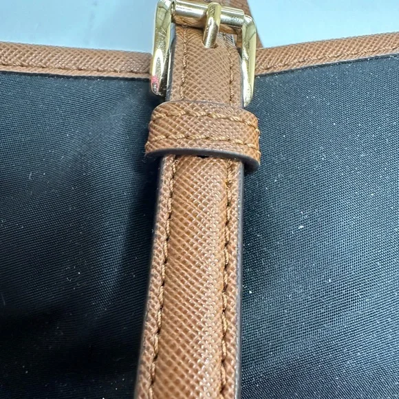 SOLD Michael Kors Jet Set LARGE Nylon & Leather Tote Bag Black & Brown With Care - Picture 9 of 15